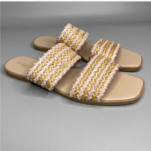Ilaria Sartori Women's Cream, pink and Tan woven leather Sandals size 7.5